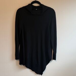 Eileen Fisher Petite Black Knit Tunic Top, size Petite Small